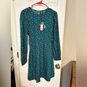 Long sleeve mini floral dress